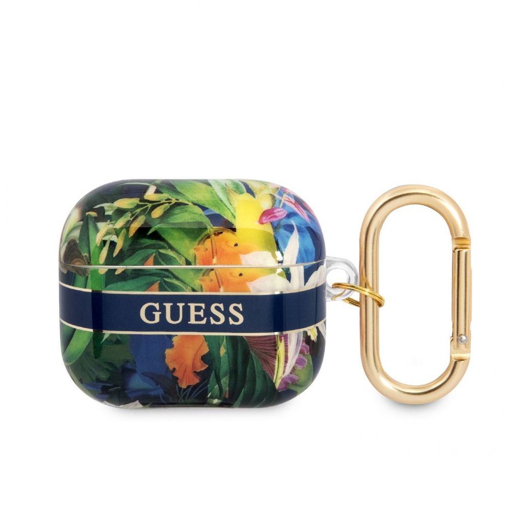 Чехол для наушников Guess Apple Airpods 3 TPU Flower Print Case Blue