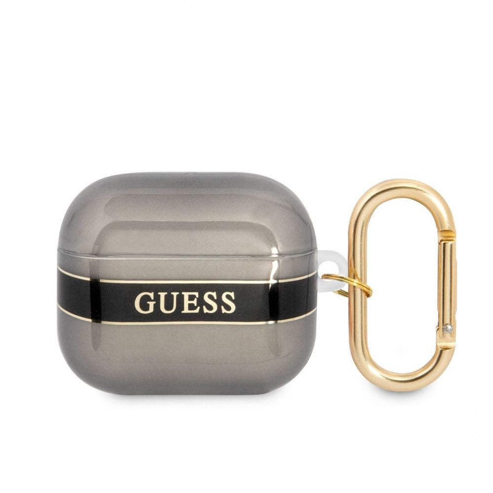 Чехол для наушников Guess Apple Airpods 3 TPU Printed Stripe Case Black