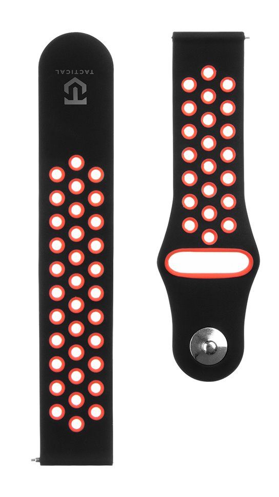 Rihm Tactical  20mm Double Silicone Watch Band Black Red