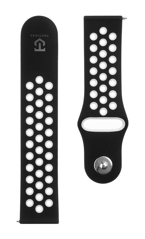 Rihm Tactical  22mm Double Silicone Watch Strap and Watch Band Black White