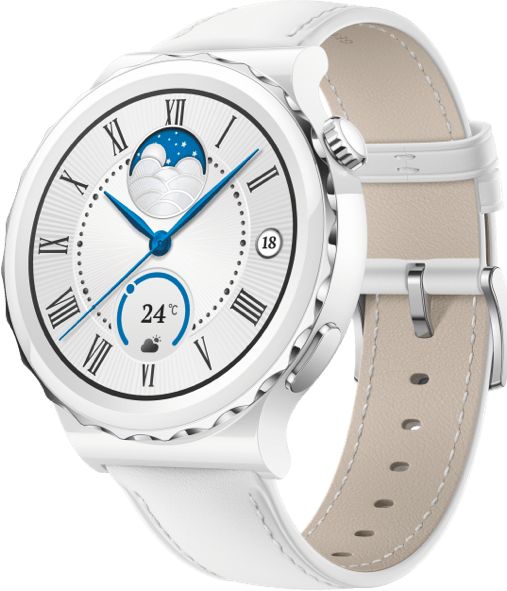 Nutikell Huawei  Watch GT 3 Pro 43mm Leather Strap White