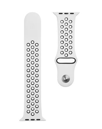 Strap Tactical Apple Watch 42/44/45mm Double Silicone Strap White Black