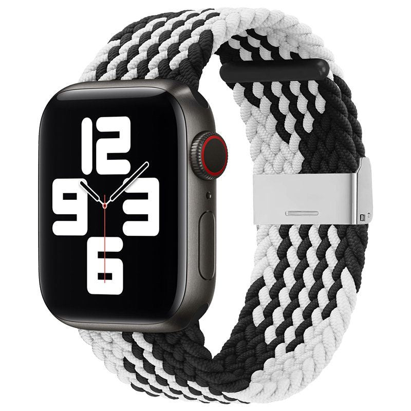 Rihm iLike Apple Watch 38/40/41mm Braided Fabric Strap Black White