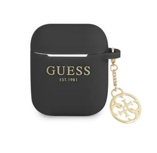 Чехол для наушников Guess Apple 4G Charms Silicone Case for Airpods 1/2 Black