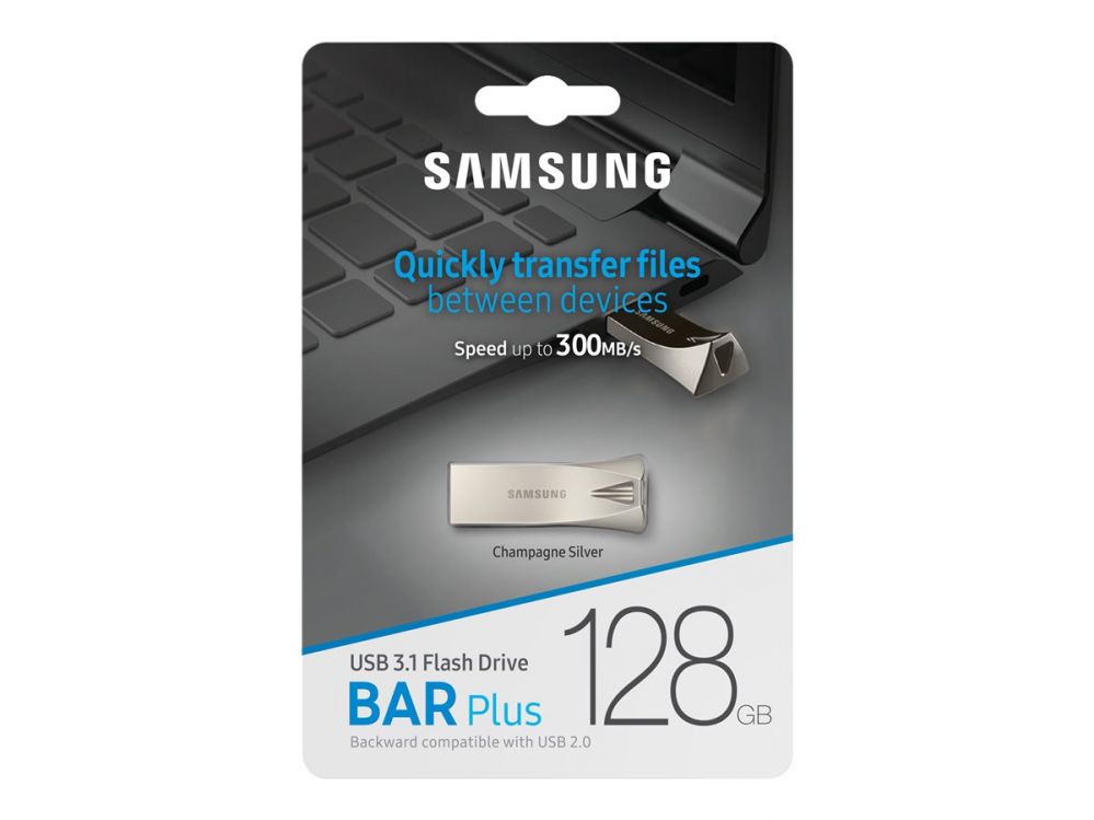 Mälupulk Samsung  SAMSUNG BAR PLUS 128GB Champagne Silver
