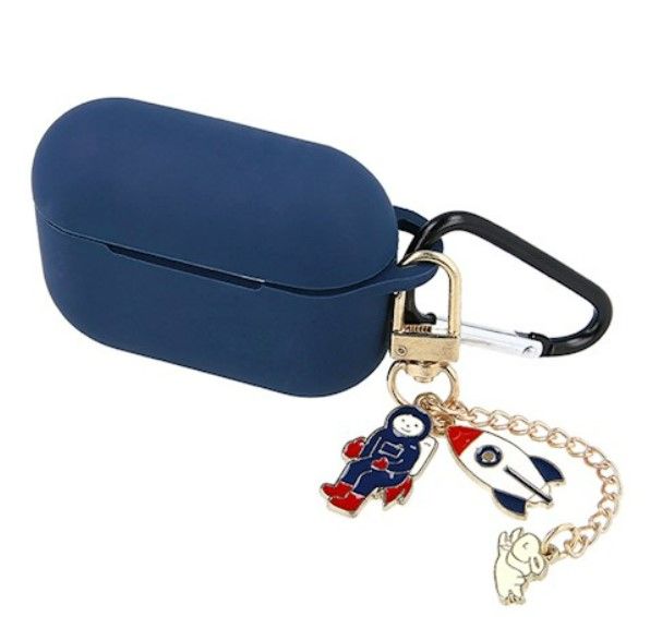 Чехол для наушников iLike Apple Case for Airpods 3 dark blue with pendant Blue