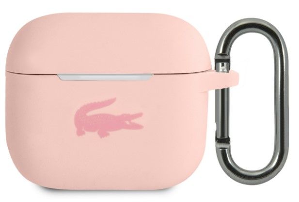 Korpus kõrvaklappidele Lacoste Apple Airpods 3 Liquid Silicone Glossy Printing Logo Case Pink