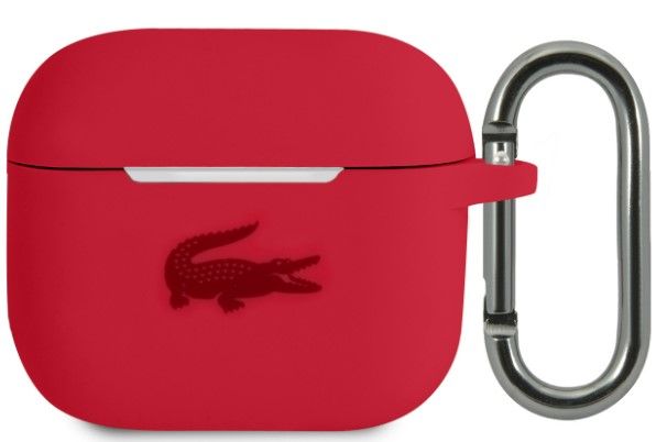 Korpus kõrvaklappidele Lacoste Apple Airpods 3 Liquid Silicone Glossy Printing Logo Case Red