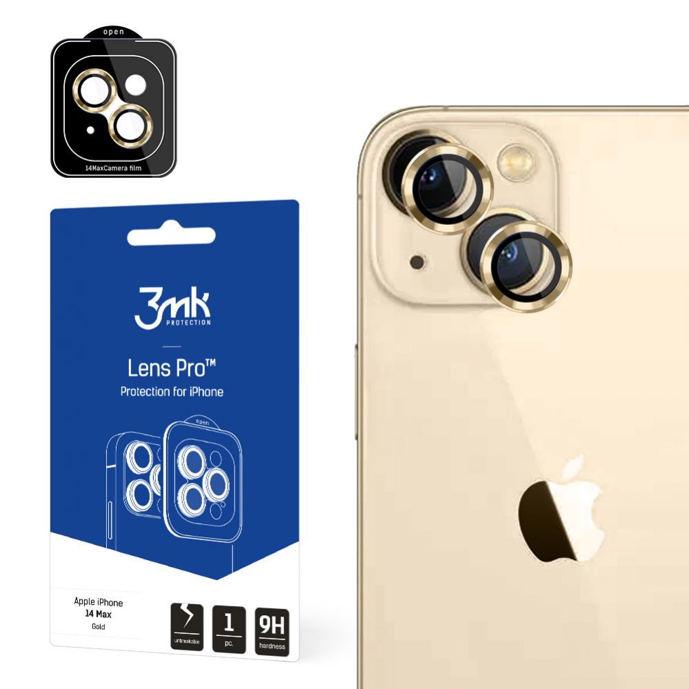 Защитное стекло 3MK  iPhone 14 Max - Lens Protection Pro Gold
