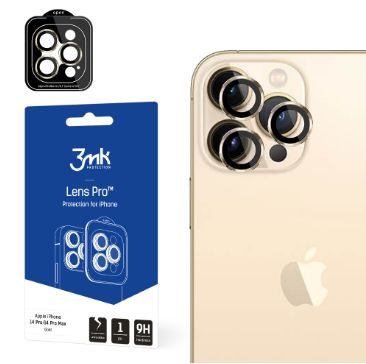 Защитное стекло 3MK Apple iPhone 14 Pro/14 Pro Max Lens Protection Pro Gold