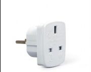 Adaptrid Gembird  AC power adapter, UK socket to EU Schuko plug, 7.5 A White, Travel adapter