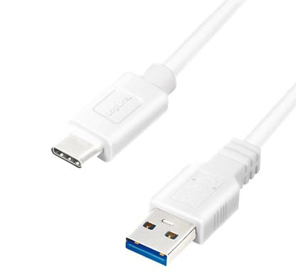 Kaabel Logilink  USB 3.2 Gen 1x1 Cable CU0174 1 m, White, USB-A Male, USB-C Male