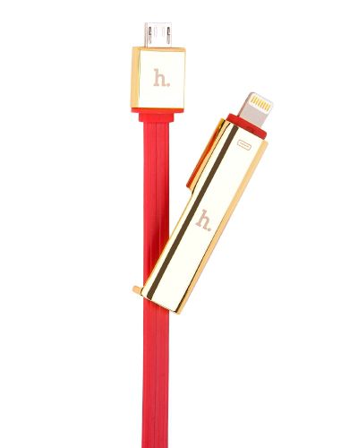 Кабель Hoco Universal UPL14 Lipstick series charging cable to in one (apple with micro usb) sarkans
