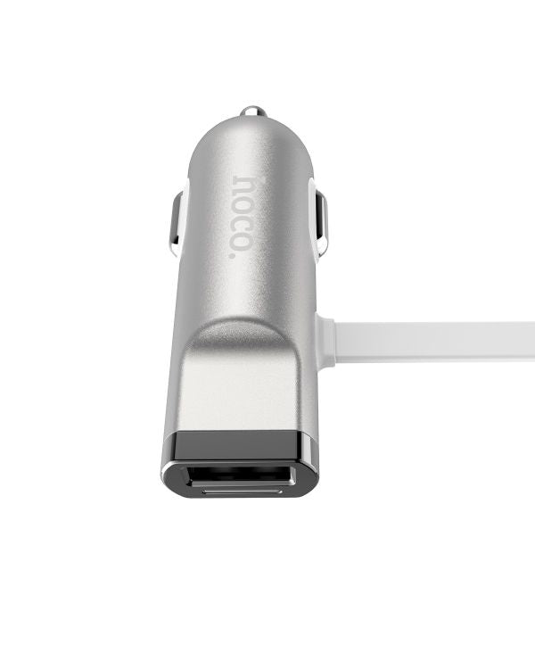 Авто зарядка Hoco Universal UCL01 Multifunction apple+micro usb Silver