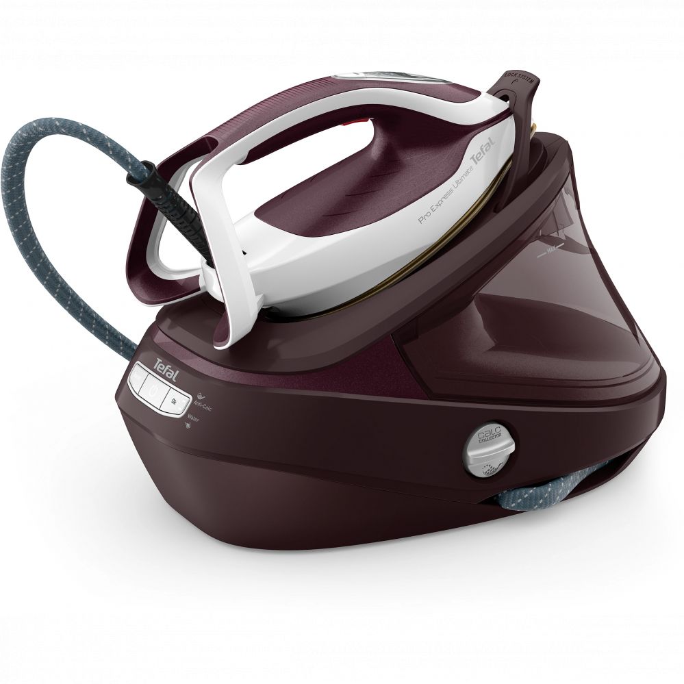 Iron TEFAL  Steam Station Pro Express GV9721E0 3000 W, 1.2 L, 7.9 bar, Auto power off, Vertical steam function, Calc-clean function, Burgundy, 170 g/min