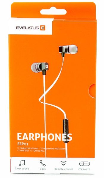 Kõrvaklapid Evelatus Universal Hands Free EEP01 with mic Black