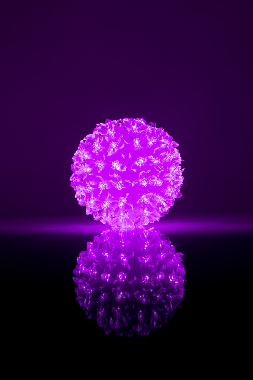 Valgustid iLike N/A Bumba ar puķēm RS-214 80LED D-13cm Purple