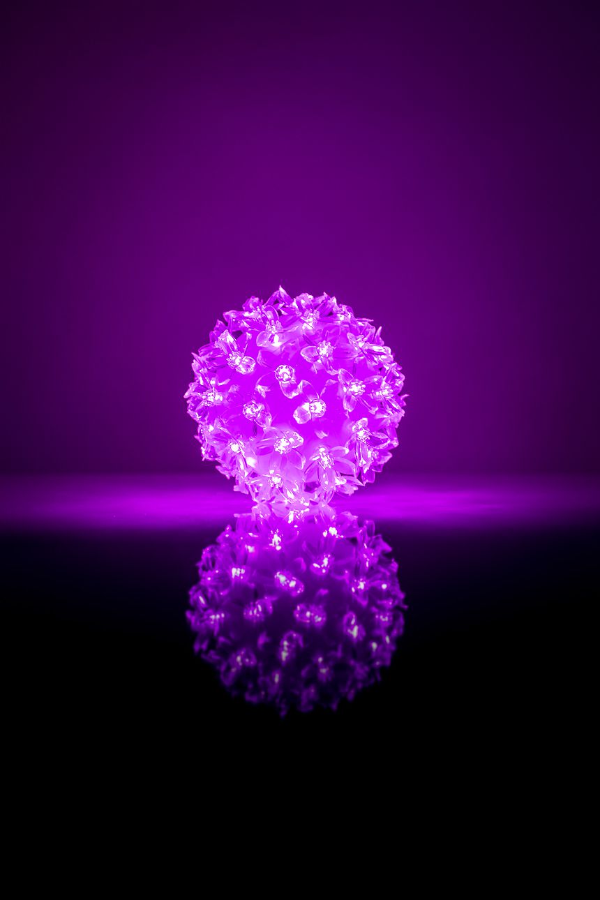 Valgustid N/A  Bumba ar puķēm RS-208 50LED D-11cm Purple