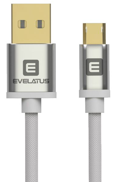 Kaabel Evelatus Universal Data cable Micro USB EDC02 dual side gold plated connectors White