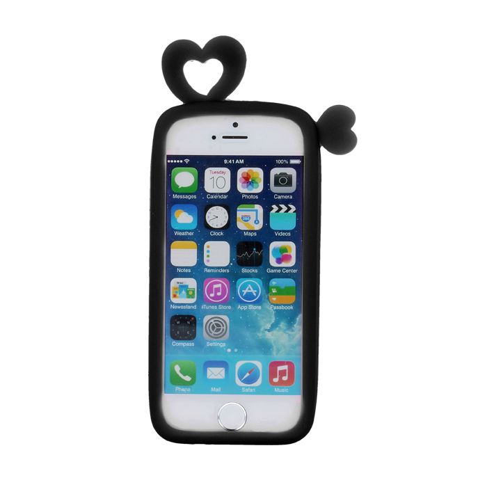 Чехол универсальная книжка GreenGo Universal bumper L (10cm) Hearts Black