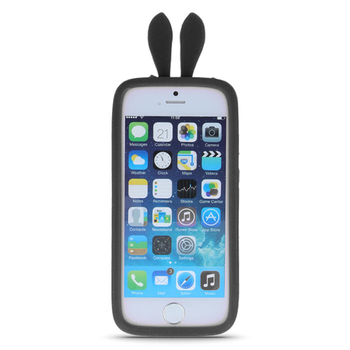 Чехол универсальная книжка GreenGo Universal bumper L (10cm) Rabbit Ears Black