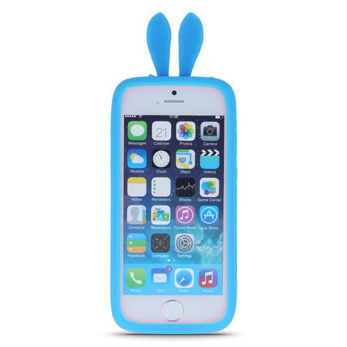 Чехол универсальная книжка GreenGo Universal bumper L (10cm) Rabbit Ears Blue