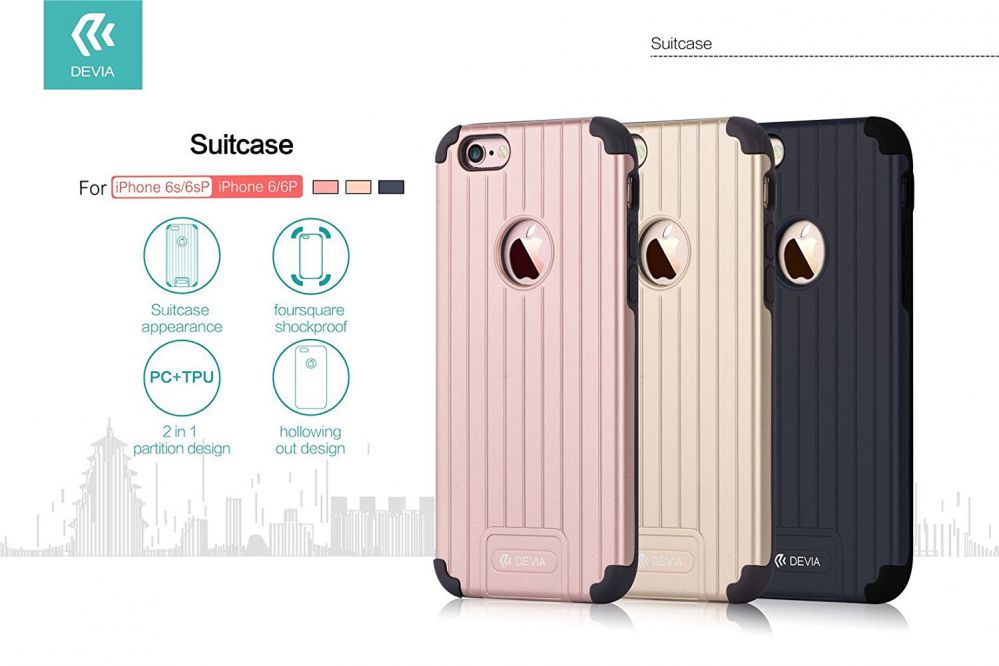 Чехол на заднюю панель Devia Apple iPhone 6 / 6s Plus Suitcase Gold