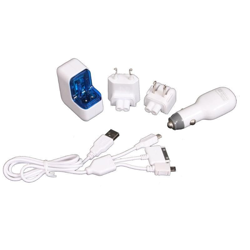 Авто зарядка OMEGA Universal Universal Charger KIT 3in1 White