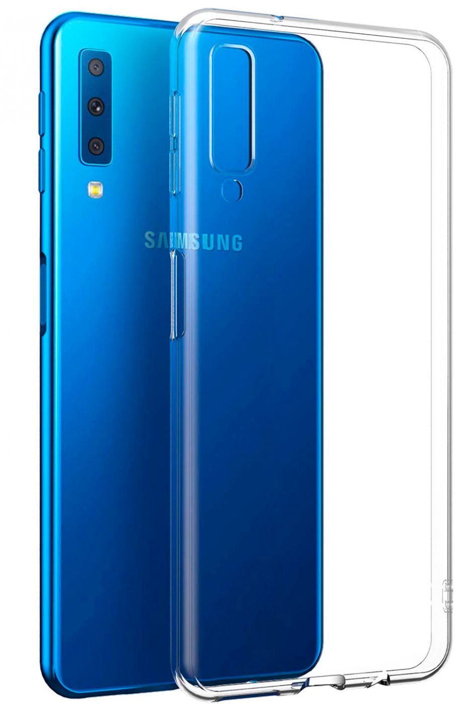 Back panel cover Evelatus Samsung A7 2018 Clear Silicone Case 1.5mm TPU Transparent
