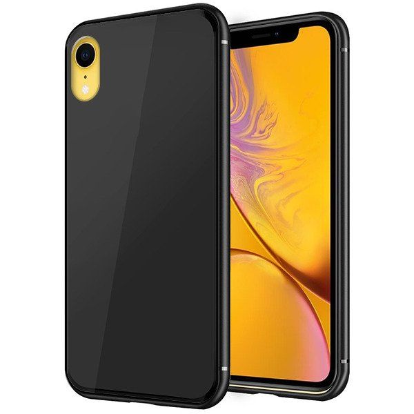 Back panel cover GreenGo Apple iPhone XR GLASS Case Black