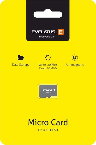 Карты памяти Evelatus Universal Micro Card SD 16GB 3.0 EMC01 W:20mb/s; R:60mb/s