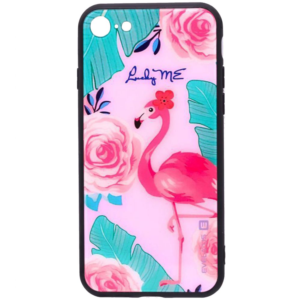 Tagakaaned Evelatus Apple iPhone 7/8/SE 2020 Picture Glass Case Flamingo Party