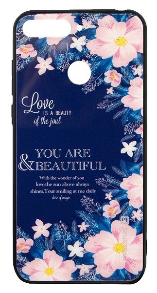 Tagakaaned Evelatus Huawei Y6 2018 Picture Glass Case Flower Power