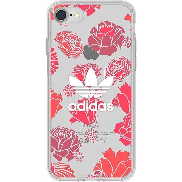 Back panel cover Adidas Apple iPhone 6/6s/7/8 Clear Case Flowers Red