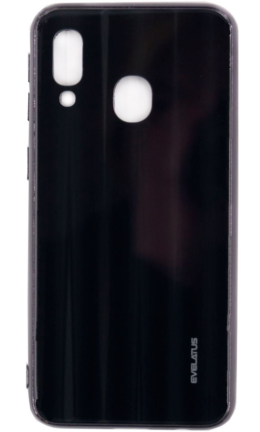 Чехол на заднюю панель Evelatus Samsung Galaxy A10 Water Ripple Full Color Electroplating Tempered Glass Black