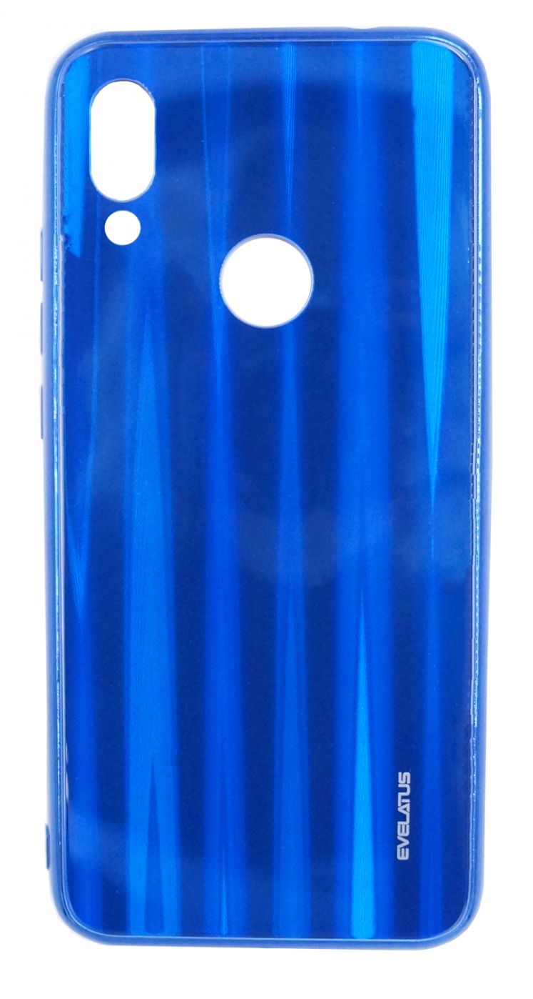 Back panel cover Evelatus Xiaomi Redmi 7 Water Ripple Full Color Electroplating Tempered Glass Blue
