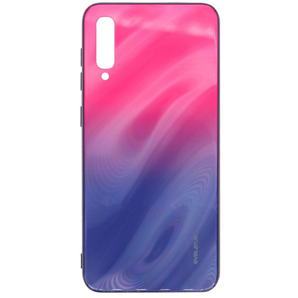 Чехол на заднюю панель Evelatus Samsung A50 Water Ripple Gradient Color Anti-Explosion Tempered Glass Case Gradient Pink-Purple