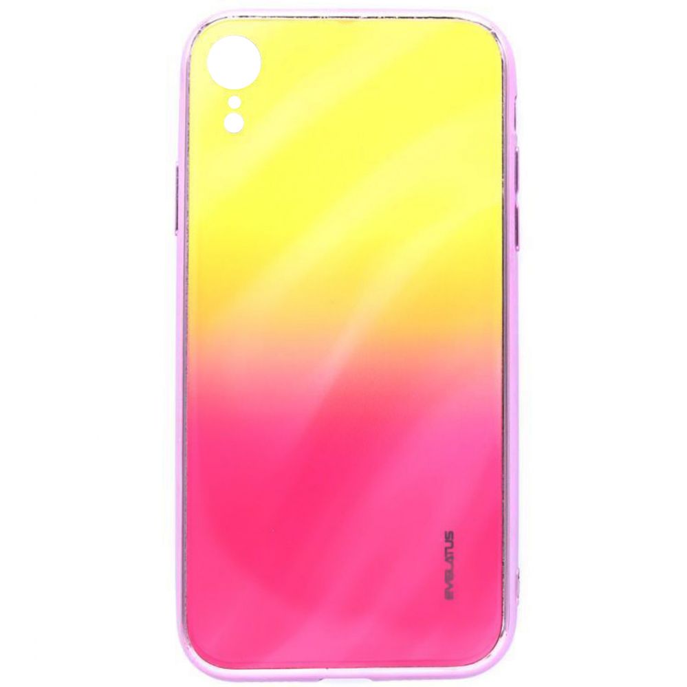 Чехол на заднюю панель Evelatus Apple iPhone XR Water Ripple Gradient Color Anti-Explosion Tempered Glass Case Gradient Yellow-Pink