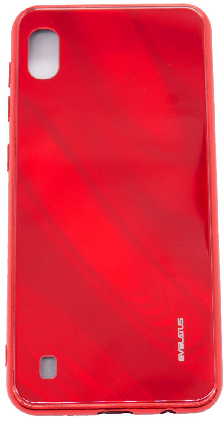 Чехол на заднюю панель Evelatus Samsung Galaxy A10 Water Ripple Full Color Electroplating Tempered Glass Case Red