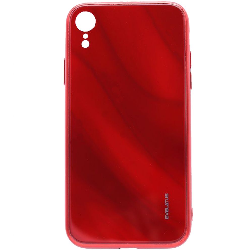 Чехол на заднюю панель Evelatus Apple iPhone XR Water Ripple Full Color Electroplating Tempered Glass Case Red