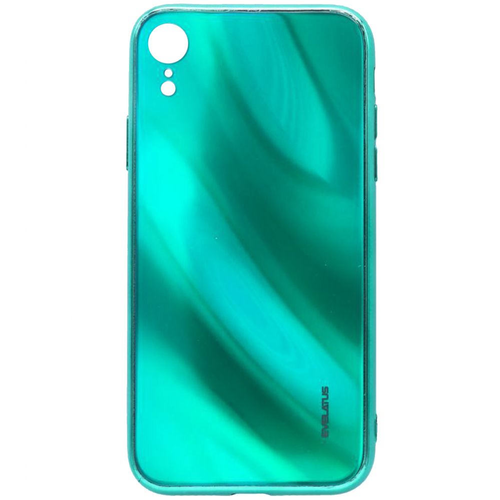 Tagakaaned Evelatus Apple iPhone XR Water Ripple Full Color Electroplating Tempered Glass Case Green