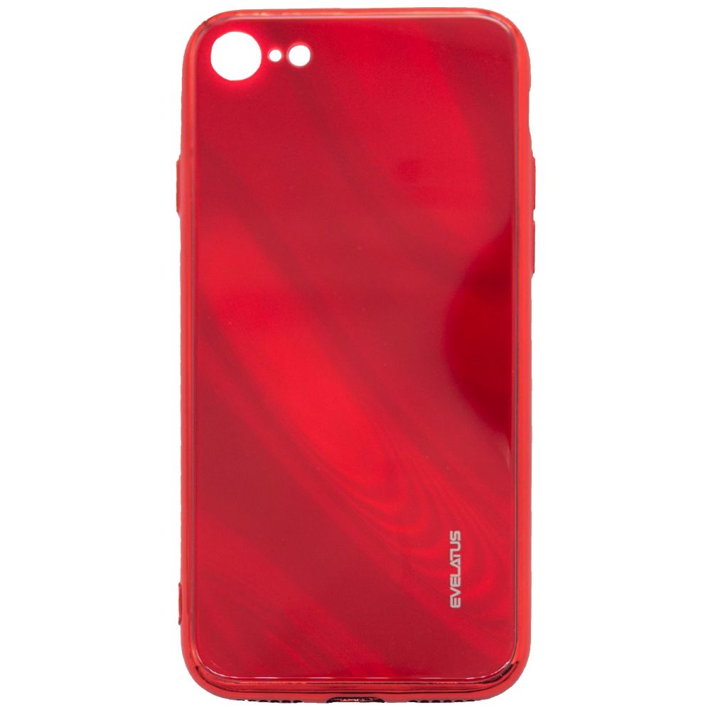 Tagakaaned Evelatus Apple iPhone 7/8/SE2020/SE2022 Water Ripple Full Color Electroplating Tempered Glass Case Red