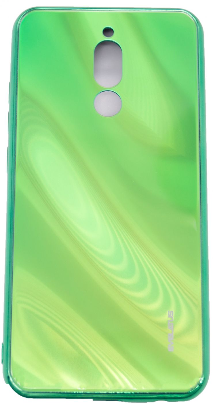 Back panel cover Evelatus Xiaomi Redmi 8 Water Ripple Full Color Electroplating Tempered Glass Green