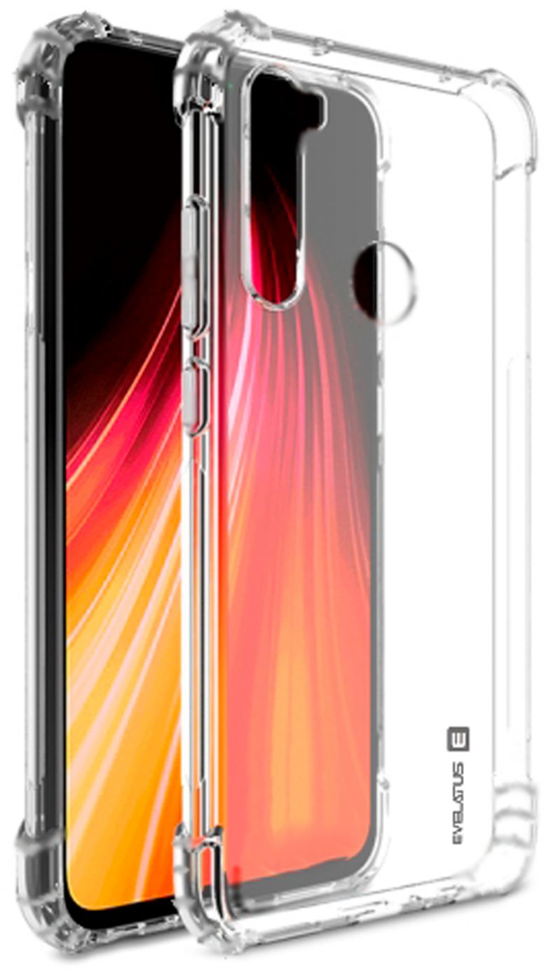 Back panel cover Evelatus Xiaomi Redmi Note 8 / Redmi Note 8 2021 Military Shockproof Silicone Case TPU Transparent