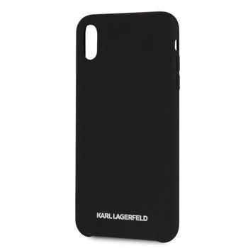 Back panel cover Karl Lagerfeld Apple iPhone XR Silver Logo Silicone Case Black