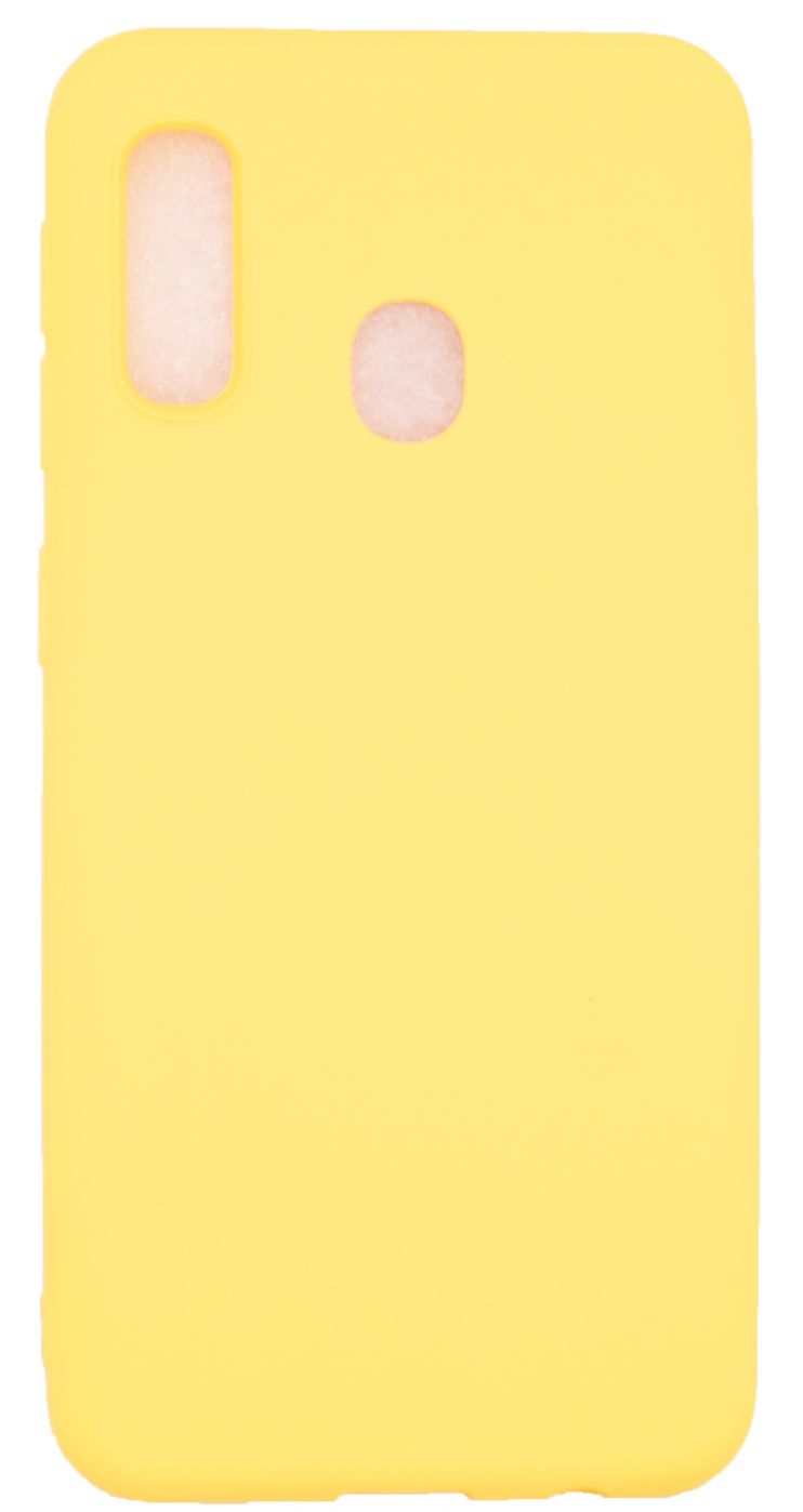 Back panel cover Evelatus Samsung A20e Soft Touch Silicone Case with Strap Yellow