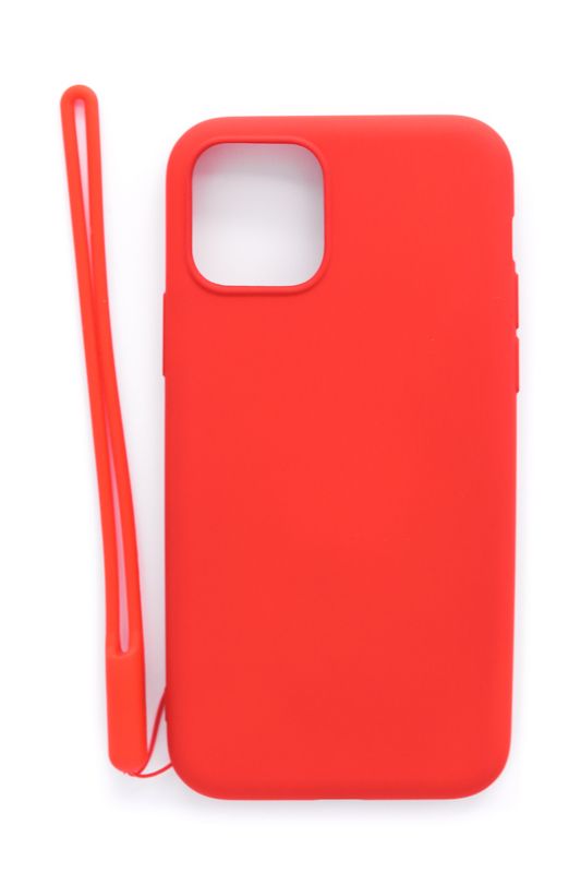 Tagakaaned Evelatus Apple iPhone 11 Pro Soft Touch Silicone Case with Strap Red