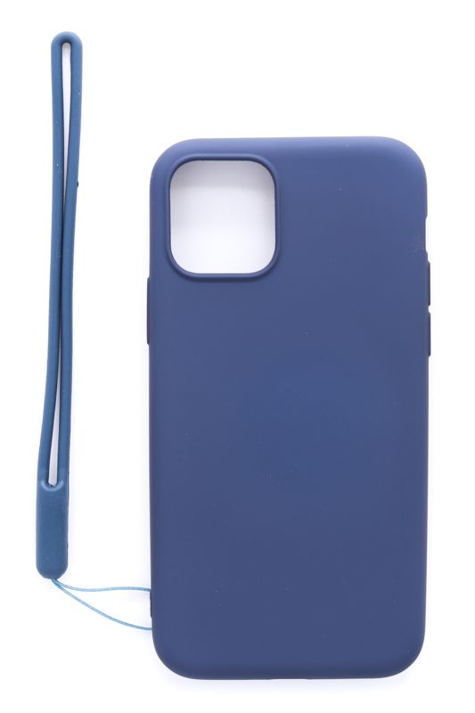 Tagakaaned Evelatus Apple iPhone 11 Pro Soft Touch Silicone Case with Strap Dark Blue