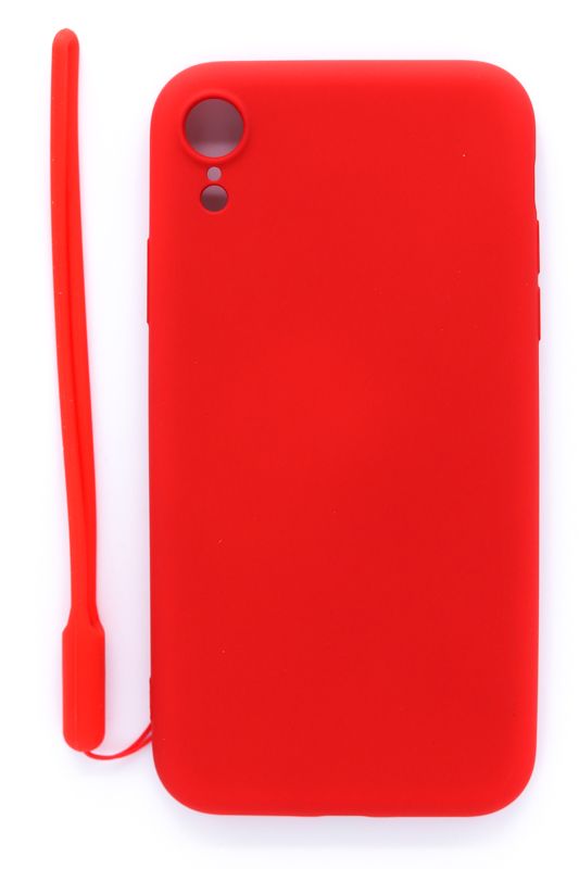 Tagakaaned Evelatus Apple iPhone XR Soft Touch Silicone Case with Strap Red