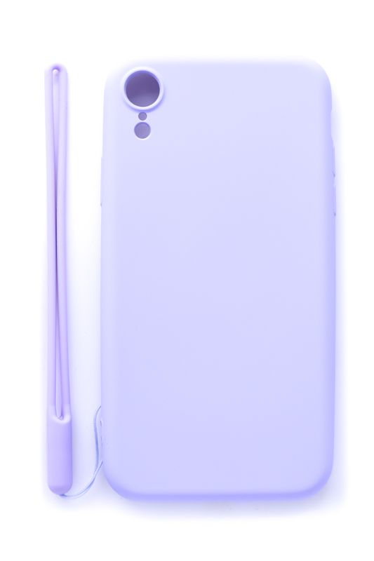 Tagakaaned Evelatus Apple iPhone XR Soft Touch Silicone Case with Strap Purple